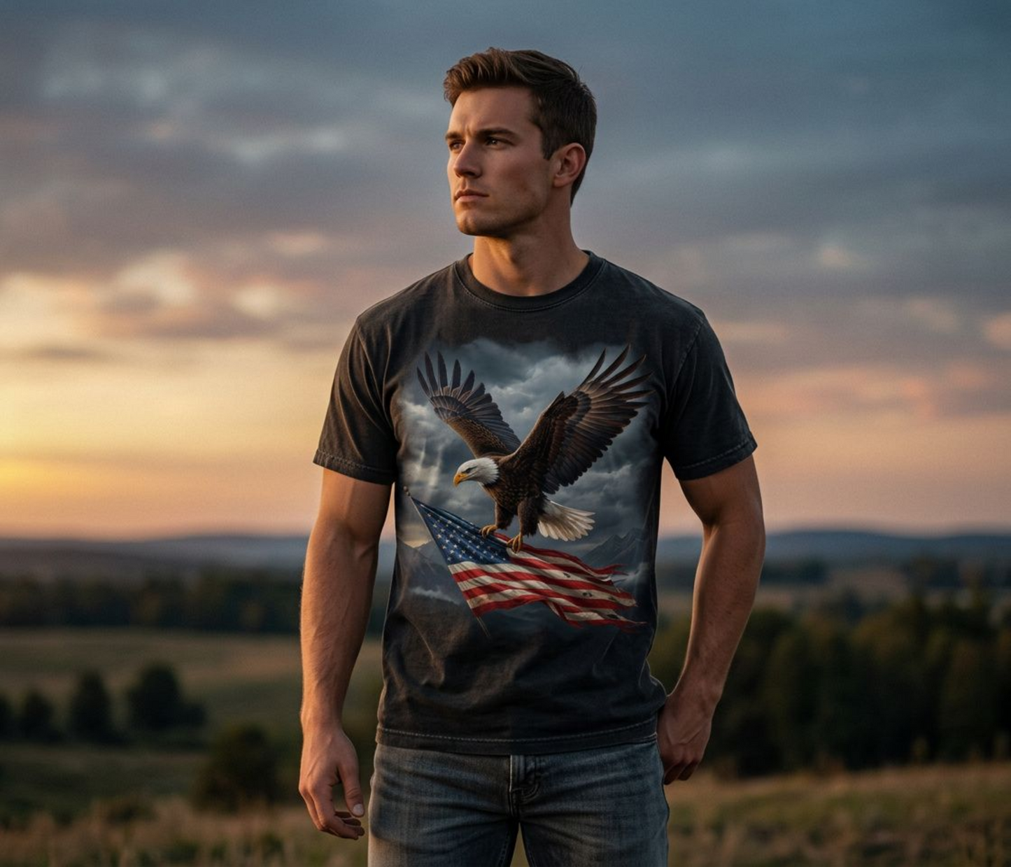American Eagle Flag T-Shirt - Current Mood